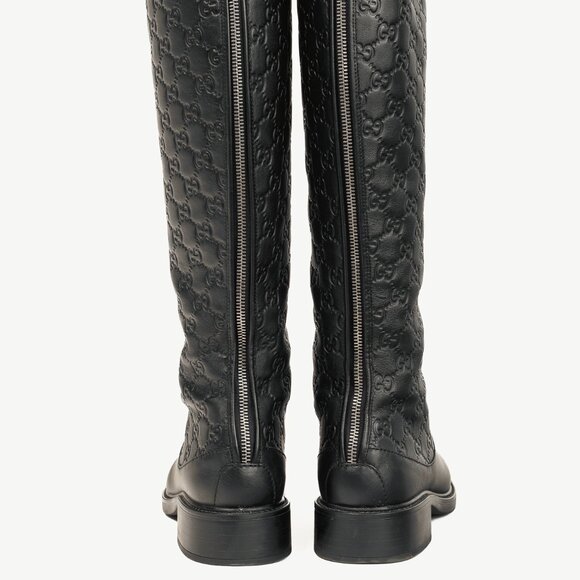 Gucci Maud Nero Soft Guccissima Leather Knee-High Riding Boots - Picture 3 of 11